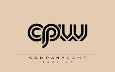 CPW Yaratıcı Eşsiz Modern Harf Logosu Tasarımı. Benzersiz bir harf dizaynına sahip stilize logo, soyut minimalist estetik ve modern cazibe sunar.