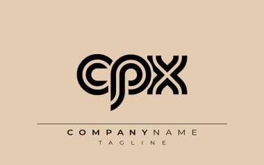 CPX Yaratıcı Eşsiz Modern Harf Logosu Tasarımı. Benzersiz bir harf dizaynına sahip stilize logo, soyut minimalist estetik ve modern cazibe sunar.