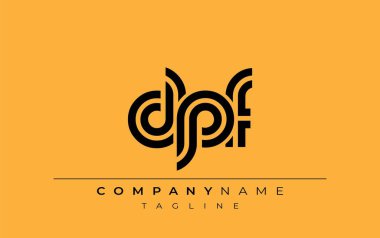 DPF Yaratıcı Eşsiz Modern Harf Logosu Tasarımı. Benzersiz bir harf dizaynına sahip stilize logo, soyut minimalist estetik ve modern cazibe sunar.