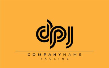 DPJ Yaratıcı Eşsiz Modern Harf Logosu Tasarımı. Benzersiz bir harf dizaynına sahip stilize logo, soyut minimalist estetik ve modern cazibe sunar.