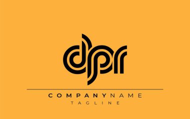 DPR Yaratıcı Eşsiz Modern Harf Logosu Tasarımı. Benzersiz bir harf dizaynına sahip stilize logo, soyut minimalist estetik ve modern cazibe sunar.