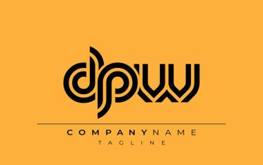 DPW Yaratıcı Eşsiz Modern Harf Logosu Tasarımı. Benzersiz bir harf dizaynına sahip stilize logo, soyut minimalist estetik ve modern cazibe sunar.