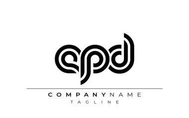 EPD Yaratıcı Eşsiz Modern Harf Logosu Tasarımı. Benzersiz bir harf dizaynına sahip stilize logo, soyut minimalist estetik ve modern cazibe sunar.