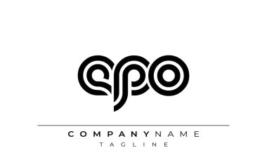 EPO Yaratıcı Eşsiz Modern Harf Logosu Tasarımı. Benzersiz bir harf dizaynına sahip stilize logo, soyut minimalist estetik ve modern cazibe sunar.