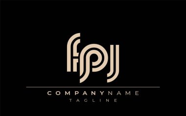 FPJ Yaratıcı Eşsiz Modern Harf Logosu Tasarımı. Benzersiz bir harf dizaynına sahip stilize logo, soyut minimalist estetik ve modern cazibe sunar.