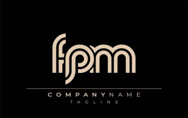 FPM Yaratıcı Eşsiz Modern Harf Logosu Tasarımı. Benzersiz bir harf dizaynına sahip stilize logo, soyut minimalist estetik ve modern cazibe sunar.