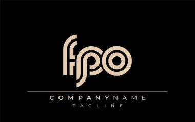 FPO Yaratıcı Eşsiz Modern Harf Logosu Tasarımı. Benzersiz bir harf dizaynına sahip stilize logo, soyut minimalist estetik ve modern cazibe sunar.