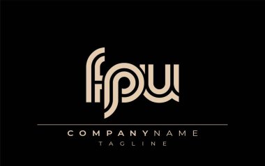 FPU Yaratıcı Eşsiz Modern Harf Logosu Tasarımı. Benzersiz bir harf dizaynına sahip stilize logo, soyut minimalist estetik ve modern cazibe sunar.