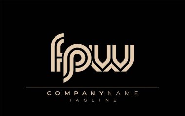 FPW Yaratıcı Eşsiz Modern Harf Logosu Tasarımı. Benzersiz bir harf dizaynına sahip stilize logo, soyut minimalist estetik ve modern cazibe sunar.