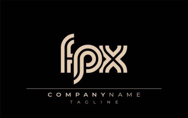 FPX Yaratıcı Eşsiz Modern Harf Logosu Tasarımı. Benzersiz bir harf dizaynına sahip stilize logo, soyut minimalist estetik ve modern cazibe sunar.