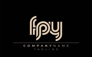 FPY Yaratıcı Eşsiz Modern Harf Logosu Tasarımı. Benzersiz bir harf dizaynına sahip stilize logo, soyut minimalist estetik ve modern cazibe sunar.