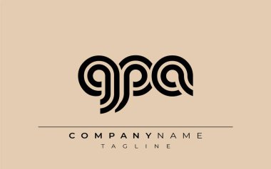 GPA Yaratıcı Eşsiz Modern Harf Logosu Tasarımı. Benzersiz bir harf dizaynına sahip stilize logo, soyut minimalist estetik ve modern cazibe sunar.