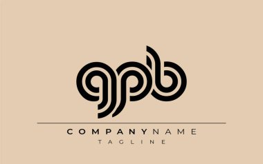 GPB Yaratıcı Eşsiz Modern Harf Logosu Tasarımı. Benzersiz bir harf dizaynına sahip stilize logo, soyut minimalist estetik ve modern cazibe sunar.