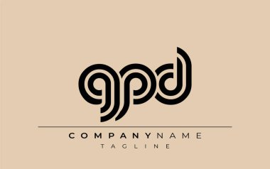 GPD Yaratıcı Eşsiz Modern Harf Logosu Tasarımı. Benzersiz bir harf dizaynına sahip stilize logo, soyut minimalist estetik ve modern cazibe sunar.