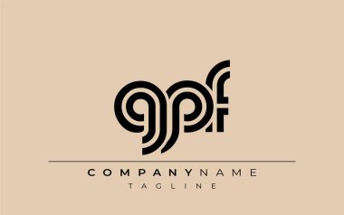 GPF Yaratıcı Eşsiz Modern Harf Logosu Tasarımı. Benzersiz bir harf dizaynına sahip stilize logo, soyut minimalist estetik ve modern cazibe sunar.