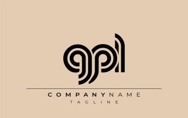 GPL Yaratıcı Eşsiz Modern Harf Logosu Tasarımı. Benzersiz bir harf dizaynına sahip stilize logo, soyut minimalist estetik ve modern cazibe sunar.