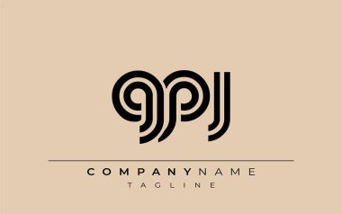 GPJ Yaratıcı Eşsiz Modern Harf Logosu Tasarımı. Benzersiz bir harf dizaynına sahip stilize logo, soyut minimalist estetik ve modern cazibe sunar.
