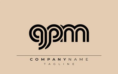 GPM Yaratıcı Eşsiz Modern Harf Logosu Tasarımı. Benzersiz bir harf dizaynına sahip stilize logo, soyut minimalist estetik ve modern cazibe sunar.