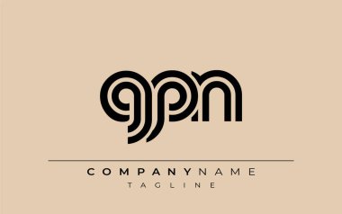 GPN Yaratıcı Eşsiz Modern Harf Logosu Tasarımı. Benzersiz bir harf dizaynına sahip stilize logo, soyut minimalist estetik ve modern cazibe sunar.