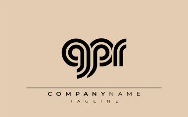 GPR Yaratıcı Eşsiz Modern Harf Logosu Tasarımı. Benzersiz bir harf dizaynına sahip stilize logo, soyut minimalist estetik ve modern cazibe sunar.