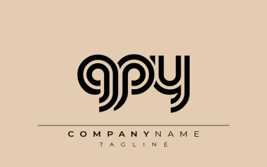 GPY Yaratıcı Eşsiz Modern Harf Logosu Tasarımı. Benzersiz bir harf dizaynına sahip stilize logo, soyut minimalist estetik ve modern cazibe sunar.