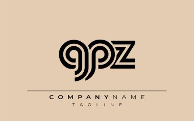 GPZ Yaratıcı Eşsiz Modern Harf Logosu Tasarımı. Benzersiz bir harf dizaynına sahip stilize logo, soyut minimalist estetik ve modern cazibe sunar.
