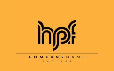HPF Yaratıcı Eşsiz Modern Harf Logosu Tasarımı. Benzersiz bir harf dizaynına sahip stilize logo, soyut minimalist estetik ve modern cazibe sunar.