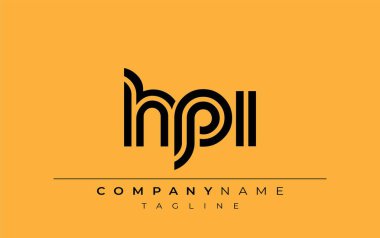 HPI Yaratıcı Eşsiz Modern Harf Logosu Tasarımı. Benzersiz bir harf dizaynına sahip stilize logo, soyut minimalist estetik ve modern cazibe sunar.