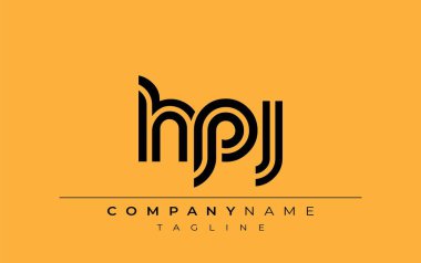 HPJ Yaratıcı Eşsiz Modern Harf Logosu Tasarımı. Benzersiz bir harf dizaynına sahip stilize logo, soyut minimalist estetik ve modern cazibe sunar.