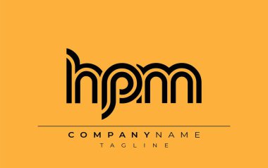 HPM Yaratıcı Eşsiz Modern Harf Logosu Tasarımı. Benzersiz bir harf dizaynına sahip stilize logo, soyut minimalist estetik ve modern cazibe sunar.