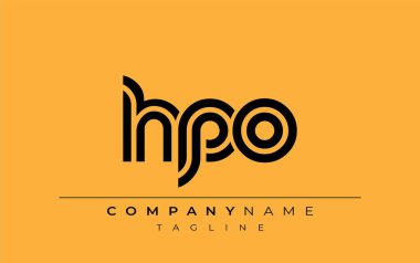 HPO Yaratıcı Eşsiz Modern Harf Logosu Tasarımı. Benzersiz bir harf dizaynına sahip stilize logo, soyut minimalist estetik ve modern cazibe sunar.
