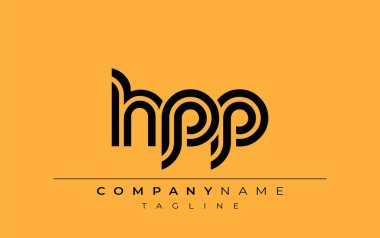 HPP Yaratıcı Eşsiz Modern Harf Logosu Tasarımı. Benzersiz bir harf dizaynına sahip stilize logo, soyut minimalist estetik ve modern cazibe sunar.