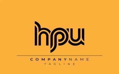 HPU Yaratıcı Eşsiz Modern Harf Logosu Tasarımı. Benzersiz bir harf dizaynına sahip stilize logo, soyut minimalist estetik ve modern cazibe sunar.