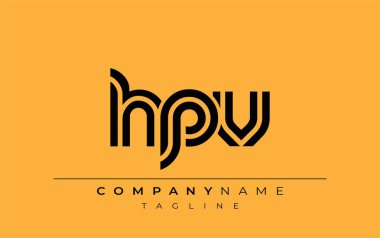 HPV Yaratıcı Eşsiz Modern Harf Logosu Tasarımı. Benzersiz bir harf dizaynına sahip stilize logo, soyut minimalist estetik ve modern cazibe sunar.