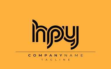 HPY Yaratıcı Eşsiz Modern Harf Logosu Tasarımı. Benzersiz bir harf dizaynına sahip stilize logo, soyut minimalist estetik ve modern cazibe sunar.