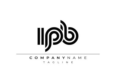 IPB Yaratıcı Eşsiz Modern Harf Logosu Tasarımı. Benzersiz bir harf dizaynına sahip stilize logo, soyut minimalist estetik ve modern cazibe sunar.