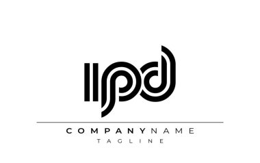 IPD Yaratıcı Eşsiz Modern Harf Logosu Tasarımı. Benzersiz bir harf dizaynına sahip stilize logo, soyut minimalist estetik ve modern cazibe sunar.