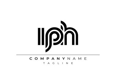 IPH Yaratıcı Eşsiz Modern Harf Logosu Tasarımı. Benzersiz bir harf dizaynına sahip stilize logo, soyut minimalist estetik ve modern cazibe sunar.