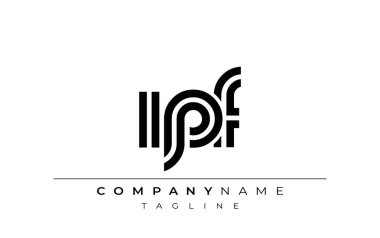 IPF Yaratıcı Eşsiz Modern Harf Logosu Tasarımı. Benzersiz bir harf dizaynına sahip stilize logo, soyut minimalist estetik ve modern cazibe sunar.