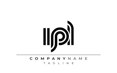 IPL Yaratıcı Eşsiz Modern Harf Logosu Tasarımı. Benzersiz bir harf dizaynına sahip stilize logo, soyut minimalist estetik ve modern cazibe sunar.