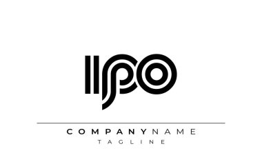 IPO Yaratıcı Eşsiz Modern Harf Logosu Tasarımı. Benzersiz bir harf dizaynına sahip stilize logo, soyut minimalist estetik ve modern cazibe sunar.