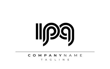 IPQ Yaratıcı Eşsiz Modern Harf Logosu Tasarımı. Benzersiz bir harf dizaynına sahip stilize logo, soyut minimalist estetik ve modern cazibe sunar.