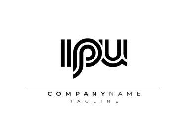 IPU Yaratıcı Eşsiz Modern Harf Logosu Tasarımı. Benzersiz bir harf dizaynına sahip stilize logo, soyut minimalist estetik ve modern cazibe sunar.