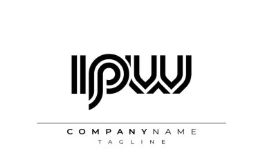 IPW Yaratıcı Eşsiz Modern Harf Logosu Tasarımı. Benzersiz bir harf dizaynına sahip stilize logo, soyut minimalist estetik ve modern cazibe sunar.