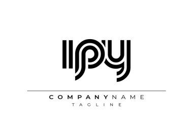 IPY Yaratıcı Eşsiz Modern Harf Logosu Tasarımı. Benzersiz bir harf dizaynına sahip stilize logo, soyut minimalist estetik ve modern cazibe sunar.