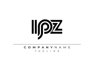 IPZ Yaratıcı Eşsiz Modern Harf Logosu Tasarımı. Benzersiz bir harf dizaynına sahip stilize logo, soyut minimalist estetik ve modern cazibe sunar.