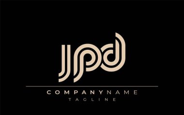 JPD Yaratıcı Eşsiz Modern Harf Logosu Tasarımı. Benzersiz bir harf dizaynına sahip stilize logo, soyut minimalist estetik ve modern cazibe sunar.