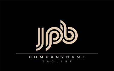 JPB Yaratıcı Eşsiz Modern Harf Logosu Tasarımı. Benzersiz bir harf dizaynına sahip stilize logo, soyut minimalist estetik ve modern cazibe sunar.