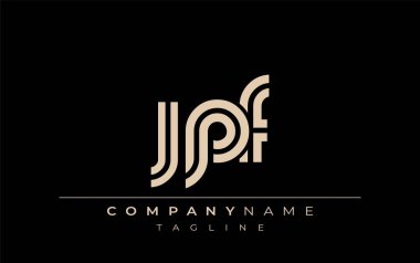 JPF Yaratıcı Eşsiz Modern Harf Logosu Tasarımı. Benzersiz bir harf dizaynına sahip stilize logo, soyut minimalist estetik ve modern cazibe sunar.