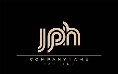 JPH Yaratıcı Eşsiz Modern Harf Logosu Tasarımı. Benzersiz bir harf dizaynına sahip stilize logo, soyut minimalist estetik ve modern cazibe sunar.